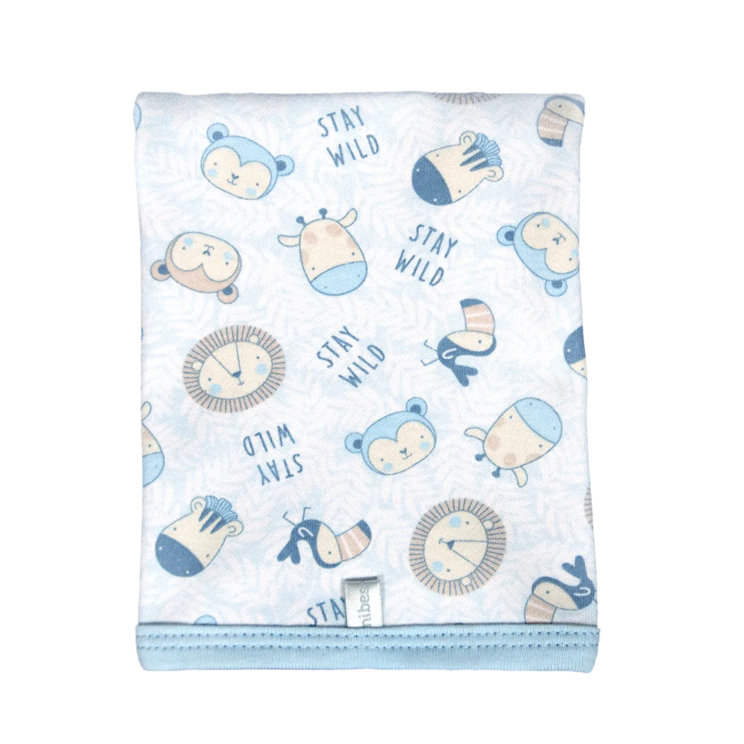 1001244 - Babita doble algod&oacute;n estampado con ribb "Interlock Motivos Surtidos".
