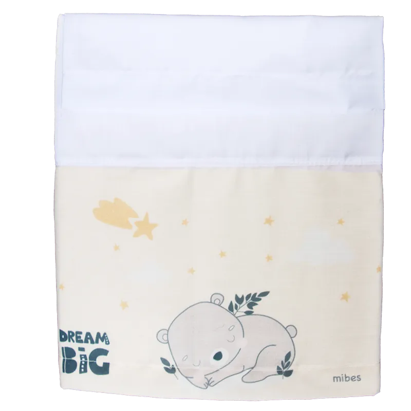 1013829 - S&aacute;bana para cuna con guarda sublimada "Dream Big". 
